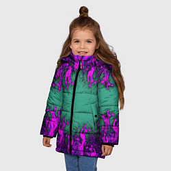 Куртка зимняя для девочки Фиолетовое пламя, цвет: 3D-светло-серый — фото 2
