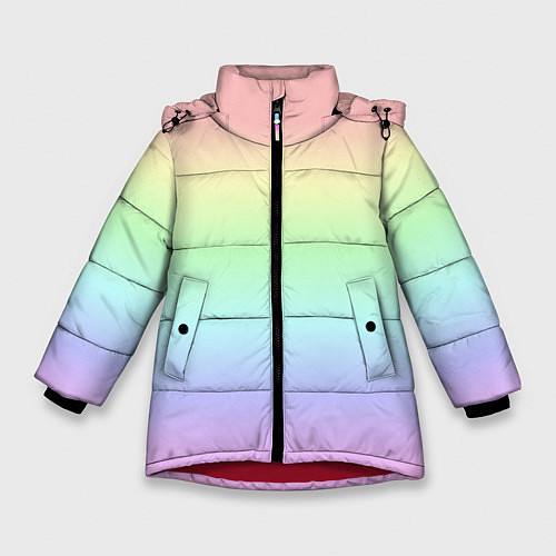 Зимняя куртка для девочки Нежная радуга / 3D-Красный – фото 1