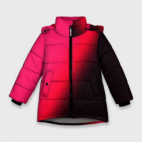 Зимняя куртка для девочки Градиент ярко-розовый / 3D-Светло-серый – фото 1