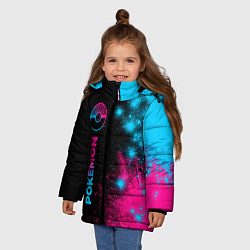Куртка зимняя для девочки Pokemon - neon gradient: по-вертикали, цвет: 3D-черный — фото 2
