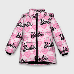 Куртка зимняя для девочки Логотип Барби и розовое кружево, цвет: 3D-черный