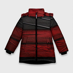 Зимняя куртка для девочки Black red texture
