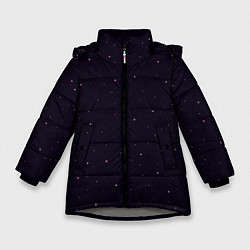 Куртка зимняя для девочки Абстракция ночь тёмно-фиолетовый, цвет: 3D-светло-серый