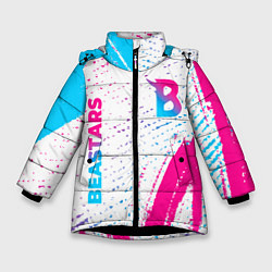 Зимняя куртка для девочки Beastars neon gradient style: надпись, символ