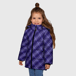 Куртка зимняя для девочки Синий тартан, цвет: 3D-светло-серый — фото 2