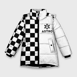 Куртка зимняя для девочки Астро шахматка, цвет: 3D-черный