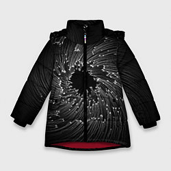 Куртка зимняя для девочки Абстракция черная дыра, цвет: 3D-красный