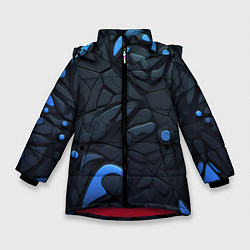 Зимняя куртка для девочки Blue black abstract texture