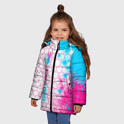 Куртка зимняя для девочки Dead Space neon gradient style: по-вертикали, цвет: 3D-черный — фото 2