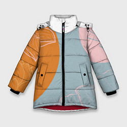 Куртка зимняя для девочки Минималистичный лотос, цвет: 3D-красный