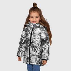 Куртка зимняя для девочки Тату битвы ангелов и демонов, цвет: 3D-черный — фото 2