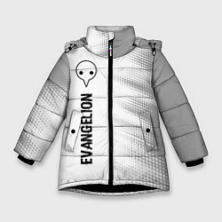 Куртка зимняя для девочки Evangelion glitch на светлом фоне: по-вертикали, цвет: 3D-черный