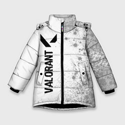 Куртка зимняя для девочки Valorant glitch на светлом фоне: по-вертикали, цвет: 3D-черный