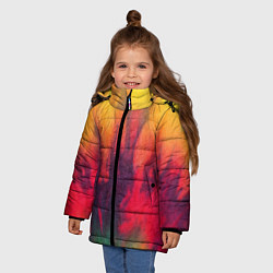 Куртка зимняя для девочки Огненный тай дай, цвет: 3D-черный — фото 2