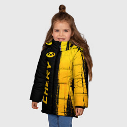 Куртка зимняя для девочки Chery - gold gradient: по-вертикали, цвет: 3D-черный — фото 2