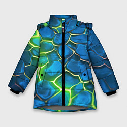 Зимняя куртка для девочки Green blue neon
