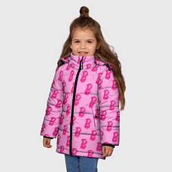Куртка зимняя для девочки Барби Фильм Текстура, цвет: 3D-черный — фото 2
