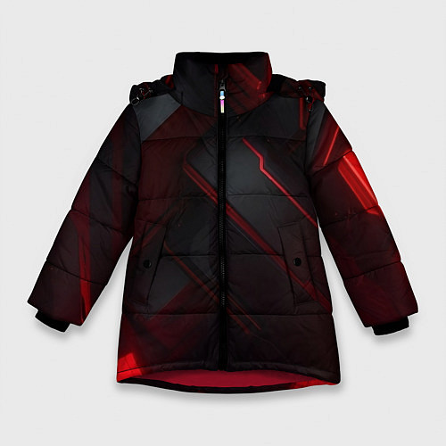 Зимняя куртка для девочки Красная бесконечность / 3D-Красный – фото 1