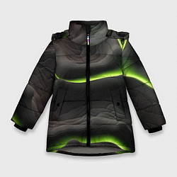 Куртка зимняя для девочки Green black texture, цвет: 3D-светло-серый