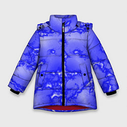 Куртка зимняя для девочки Темно-синий мотив, цвет: 3D-красный