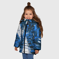 Куртка зимняя для девочки Синяя комната киберпанк, цвет: 3D-красный — фото 2