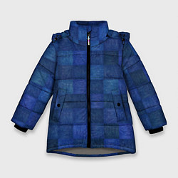 Куртка зимняя для девочки Джинсовая клетка, цвет: 3D-светло-серый