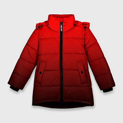 Куртка зимняя для девочки Градиент красно-чёрный, цвет: 3D-черный