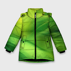 Куртка зимняя для девочки Green lighting background, цвет: 3D-черный