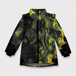 Зимняя куртка для девочки Зеленая абстрактная текстура