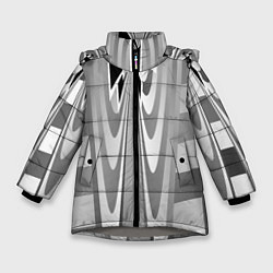 Зимняя куртка для девочки Серая геометрия