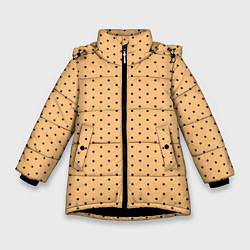 Зимняя куртка для девочки Жёлтый в чёрный горошек