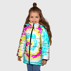 Куртка зимняя для девочки Тай-дай триппи, цвет: 3D-черный — фото 2