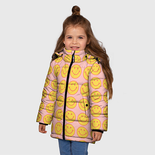 Зимняя куртка для девочки Smiley / 3D-Светло-серый – фото 3