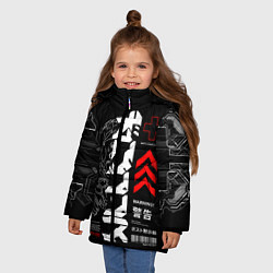 Куртка зимняя для девочки Кибер арт в Японском стиле, цвет: 3D-черный — фото 2