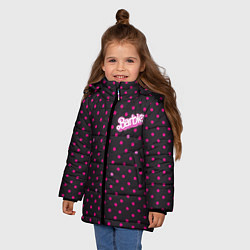 Куртка зимняя для девочки Барби горошек, цвет: 3D-светло-серый — фото 2