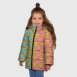 Куртка зимняя для девочки Smiley, цвет: 3D-черный — фото 2