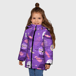 Куртка зимняя для девочки Ведьмин узор, цвет: 3D-светло-серый — фото 2