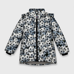 Куртка зимняя для девочки Узор с мячиками, цвет: 3D-светло-серый