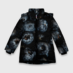 Куртка зимняя для девочки Много черники, цвет: 3D-черный