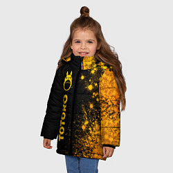 Куртка зимняя для девочки Totoro - gold gradient: по-вертикали, цвет: 3D-черный — фото 2
