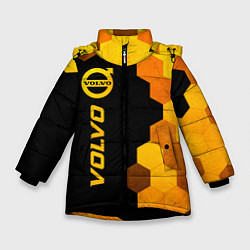 Куртка зимняя для девочки Volvo - gold gradient: по-вертикали, цвет: 3D-черный