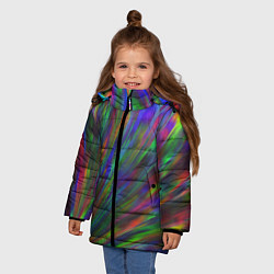 Куртка зимняя для девочки Переливающая радужная галограмма, цвет: 3D-светло-серый — фото 2