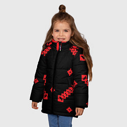 Куртка зимняя для девочки Национальный - черный 2, цвет: 3D-светло-серый — фото 2