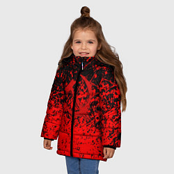Куртка зимняя для девочки Ссср в красках серп и молот, цвет: 3D-черный — фото 2