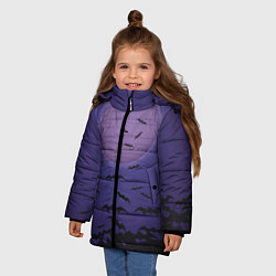 Куртка зимняя для девочки Летучие мыши шабаш, цвет: 3D-светло-серый — фото 2