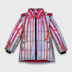 Куртка зимняя для девочки Розовые прожилки, цвет: 3D-красный