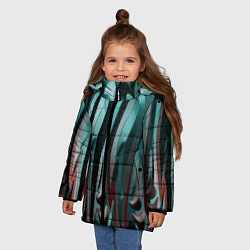 Куртка зимняя для девочки Металлический рельеф, цвет: 3D-красный — фото 2