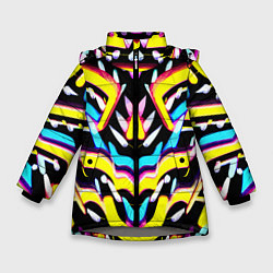 Куртка зимняя для девочки Abstract mirrow pattern - neural network, цвет: 3D-светло-серый