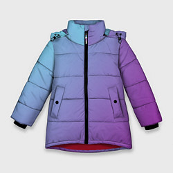Куртка зимняя для девочки Градиент - слива в небе, цвет: 3D-красный