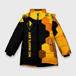 Куртка зимняя для девочки No Mans Sky - gold gradient: по-вертикали, цвет: 3D-черный